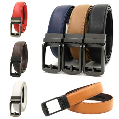 Genuine Leather Men’s Belt - Cowhide Luxury Automatic Buckle Business Casual Designer Waist Belt