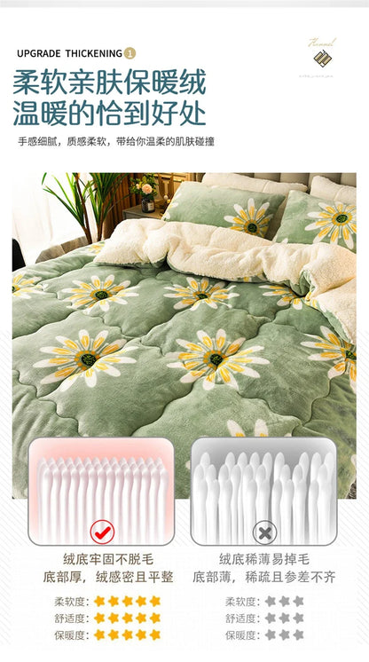 Super Thick Plaid Fleece Blanket – Soft, Warm, Fluffy Winter & Autumn Comforter Quilt