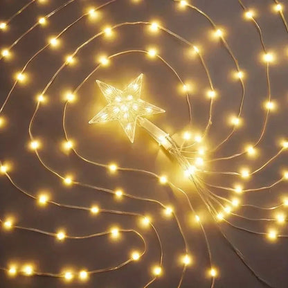 LED Star Waterfall Lights – Christmas String Lights for Tree Ornaments | Home Decor for Christmas 2024 and New Year 2025