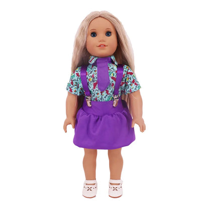 18-Inch Doll Nightdress Outfit — Purple Series Clothes for American & 43CM Baby Dolls, Our Generation Doll Gift