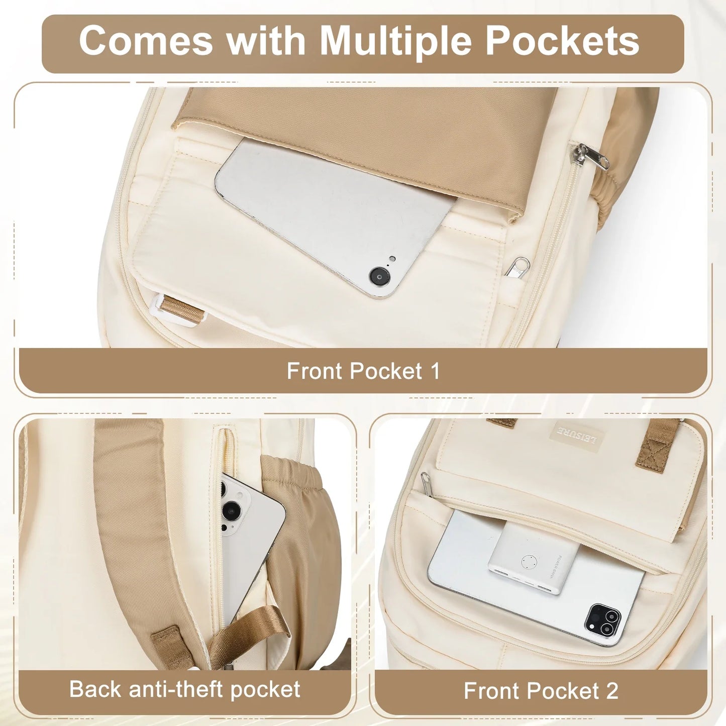 High-Capacity Student Backpack | Trendy Laptop & College Bag for Women, Girls, Travel & School BookBag