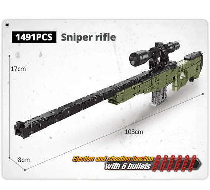 ZKZC WW2 Military Weapon Building Block Set – Shotgun, Sniper & Assault Rifle Toy for Kids Gifts