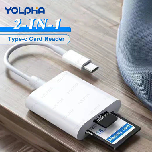 USB-C Memory Card Reader Adapter – Type-C to SD/TF for iPhone 15, Huawei, Xiaomi & Camera Data Transfer