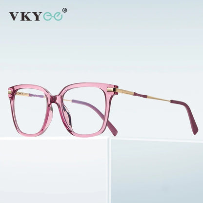 VICKY Women’s Reading Glasses - Anti Blue Light Geometric Pink Frame Prescription Eyewear PFD2129
