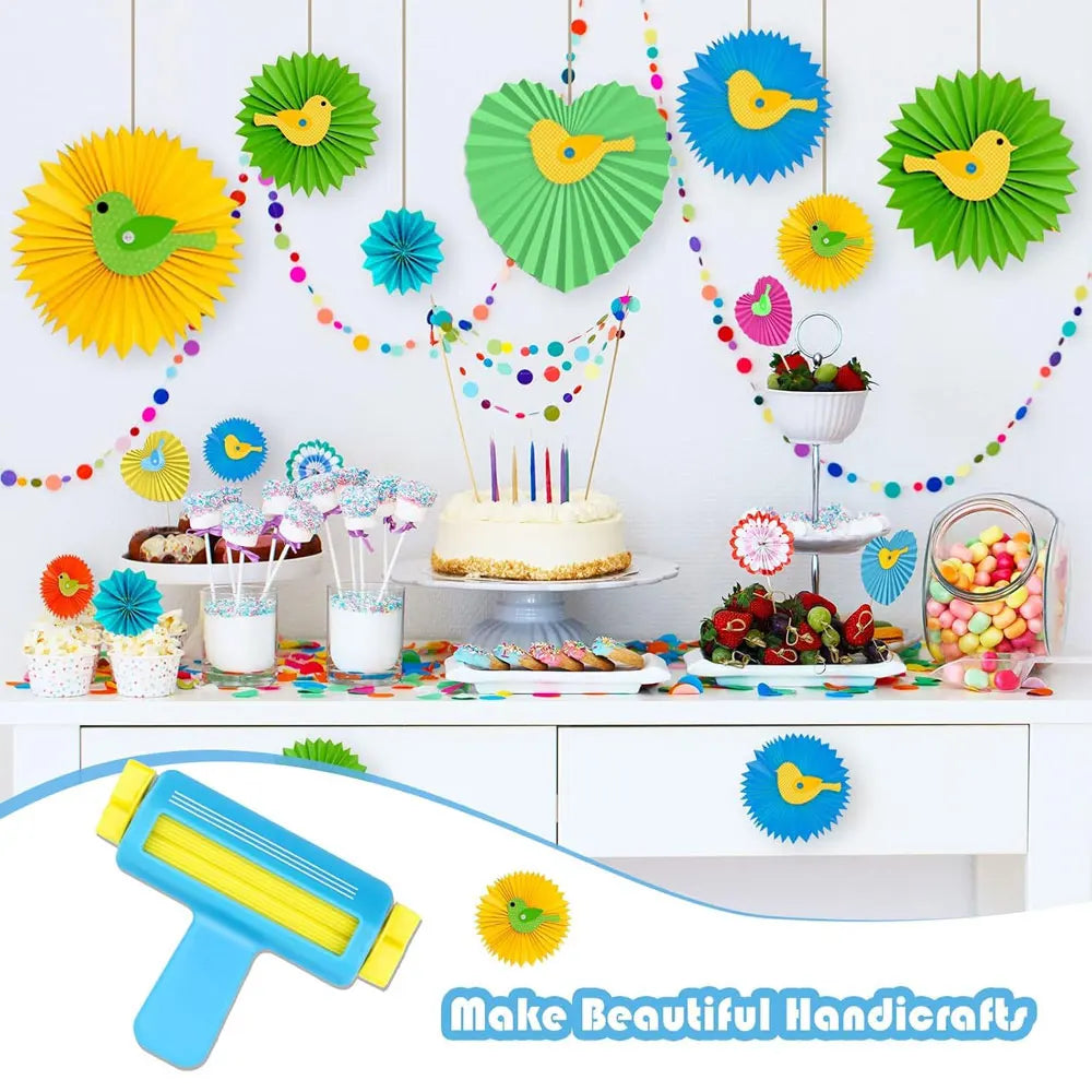 Blue Roller Embossing Tool – Wave Paper Crimper for Handmade Paper Craft & Creasing