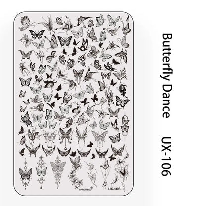 UX Serial 2 Stainless Steel Stamping Plate Template – Vintage Abstract Fabric Texture Pattern for Nail Art, Floral Lace, Xmas & Halloween Designs (UX52)