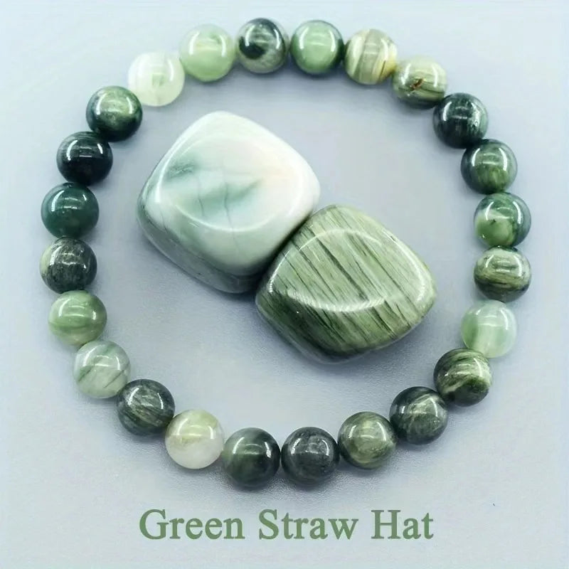 8MM Natural Epidote Zoisite & Lava Stone Bead Bracelet - Tiger Eye & Quartz Jewelry for Women
