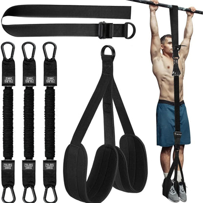 Pull-Up Assist Band with Elastic Rope – Home Fitness Power Trainer for Men, Latex Resistance Pull Bar