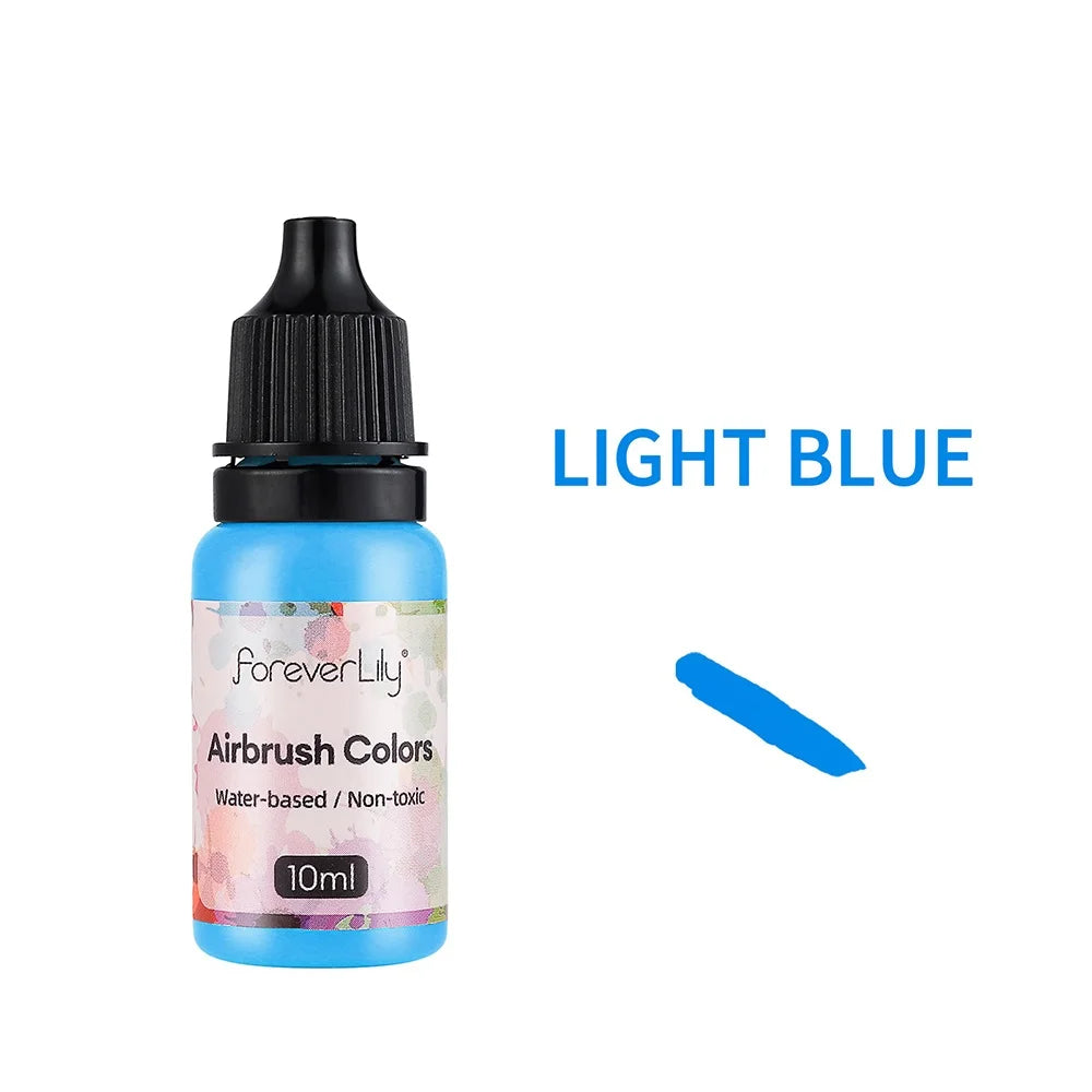 12pcs Airbrush Nail Ink Paint Set – Colorful Nail Polish for Spray Gun, Stencil & Hollow Pattern Art Tools