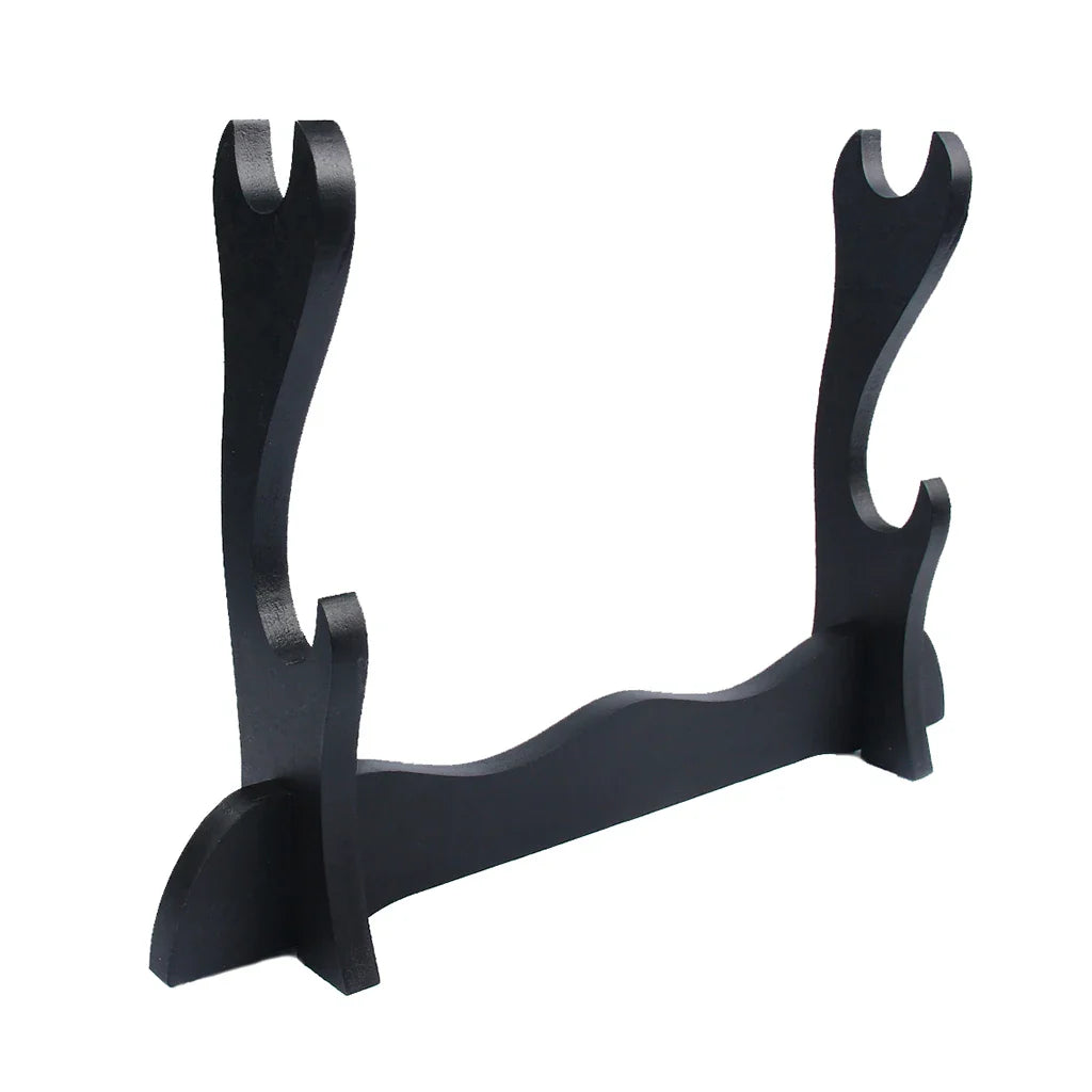 Large Wooden Sword Display Stand - 1/2 Layer Rack for Katana, Wakizashi, Tanto & Wand