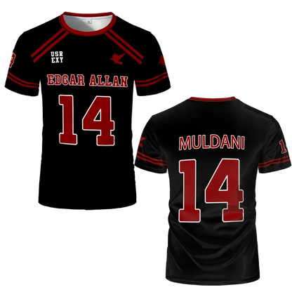 Foxhole Court Lacrosse Jersey - 3D Edgar Allan Ravens Cosplay T-Shirt for Kids and Fans