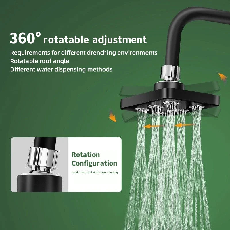 360° Mini-Surround Pressurized Shower Head – Large Rain Showerhead for Bathroom Accessories