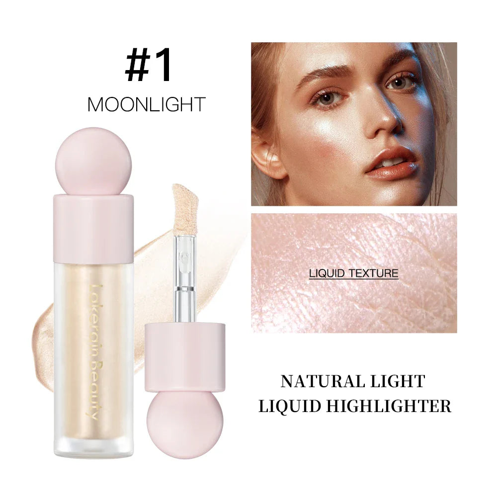 4-Color Liquid Face Highlighter — Bronzer & Contour Shimmer Makeup
