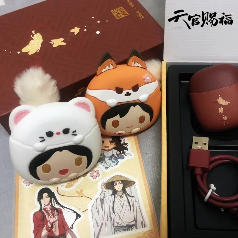 Hua Cheng Xie Lian Fox Rabbit Bluetooth Headset Case – Tian Guan Ci Fu Cosplay Earphone Case, Official Toy Gift