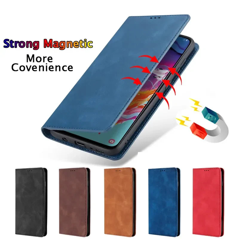PU Leather Wallet Case for OPPO Realme C Series (C1–C67) – Flip Cover with Card Holder & Stand Function