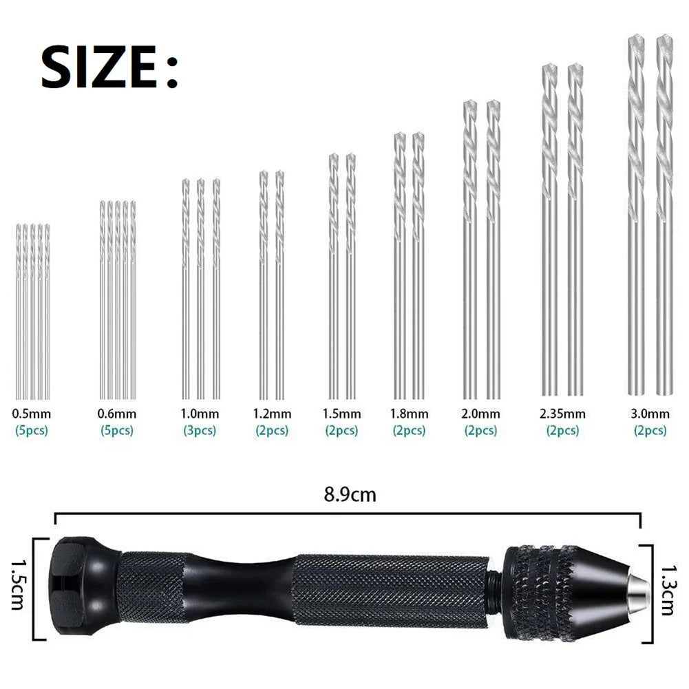 36Pcs Micro Hand Drill Bits Set – Mini Twist Drill Bits for PCB, Jewelry, Wood Craft & DIY Rotary Tool Accessories