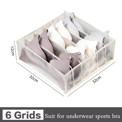 Underwear & Clothing Organizer Storage Box – Sports Bra, Socks & Panties Drawer Divider for Wardrobe & Cabinet Organization