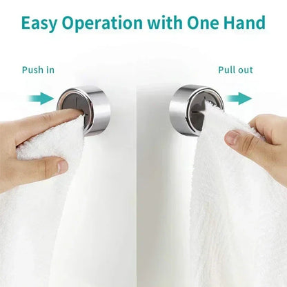 Self-Adhesive Towel Plug Holder: Wall-Mounted Bathroom and Kitchen Organizers with Towel Hooks and Storage Rack (4/1Pcs)