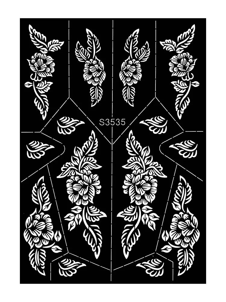 Reusable Henna Stencil Templates for Hand & Body – Floral Tattoo Stencils for Women, Weddings & Festivals Body Art Makeup Tools