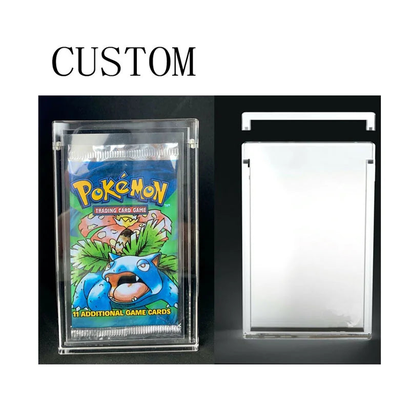 Clear Acrylic Booster Card Display Case – Protective Trading Card Pack Frame Holder for Pokémon Box Storage & Showcase