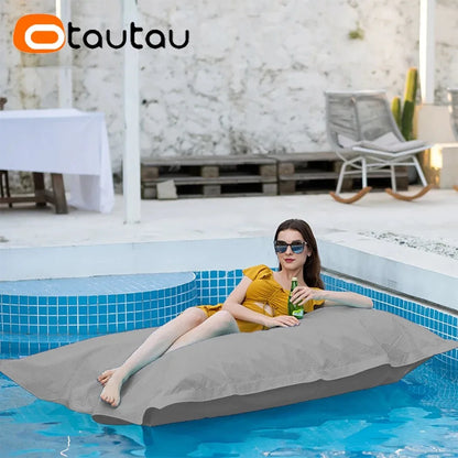 OTAUTAU Rectangular Floating Pool Bean Bag Cover – Waterproof Beach Pillow, Pouf Sofa Bed & Chaise Lounge DD034