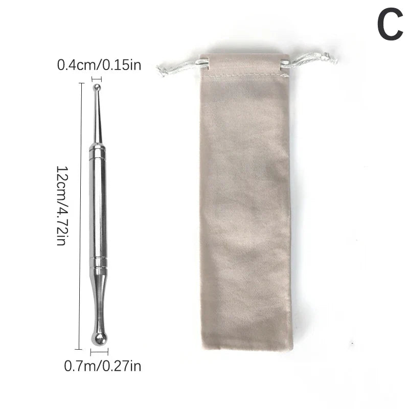 Manual Acupuncture Pen with Terahertz Energy Stone | Trigger Point Massager Stick for Face & Body Relaxation