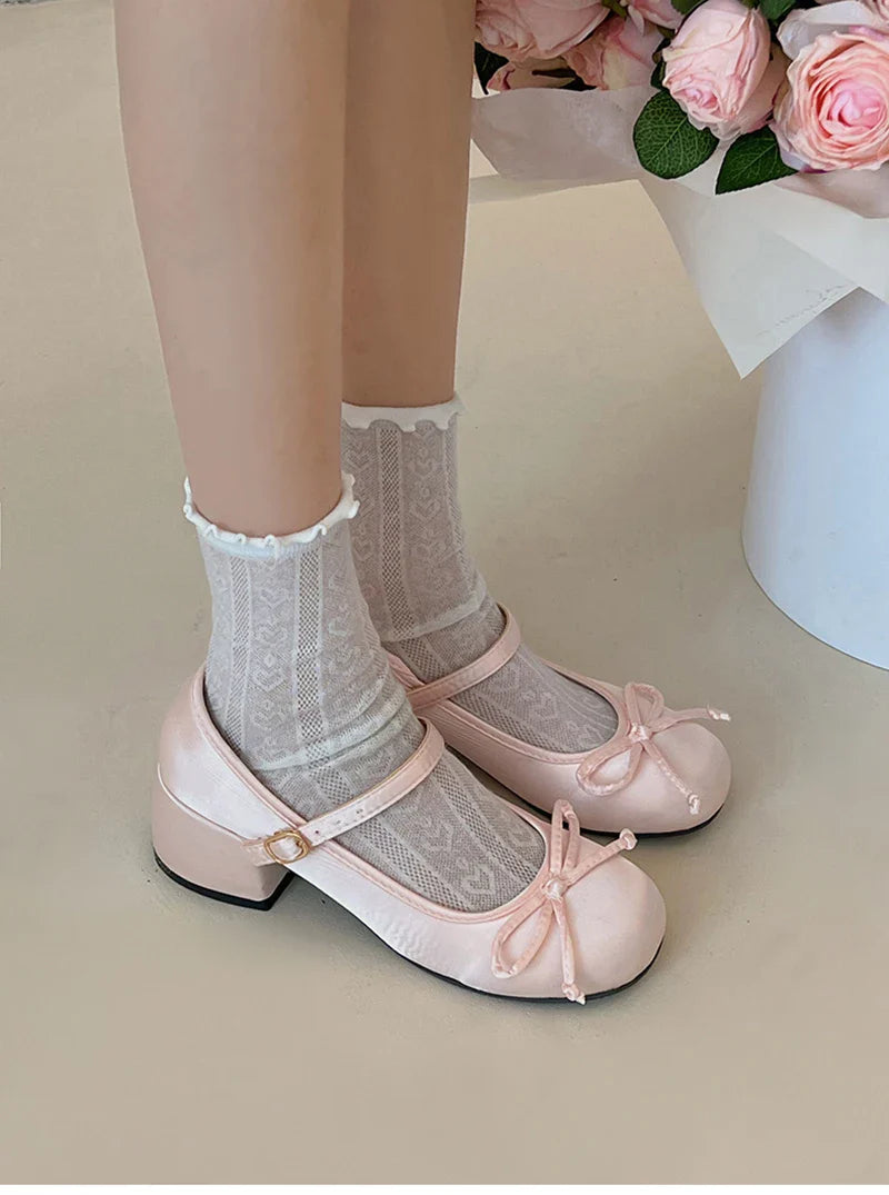 2025 Spring Autumn Mary Jane Shoes — Elegant Mid Heel Round Toe Pumps for Women