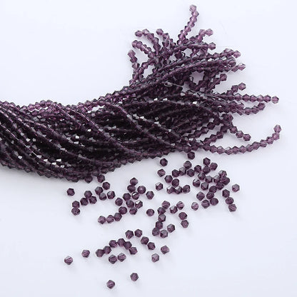 3/4mm Crystal Bicone Glass Beads - White Loose Faceted Beads for DIY Bracelets, Earrings & Jewelry Making