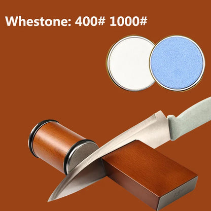 15° & 20° Rolling Diamond Knife Sharpener – Magnetic Holder with Angle Roller, Kitchen Sharpening Stone Kit