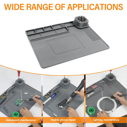 Toolour High-Temperature Silicone Welding Pad – Non-Slip Durable Mat up to 500℃, Multi-Size for Welding Work