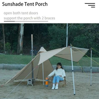 Camping Hot Tent with Chimney Window - Ultralight Tipi Teepee Pyramid, Double Layer Bushcraft Tent for 1 Person
