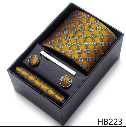 Men’s Tie and Pocket Square Gift Set – 2023 Mixed Colors Paisley Necktie in Box, Wedding Suit Accessory