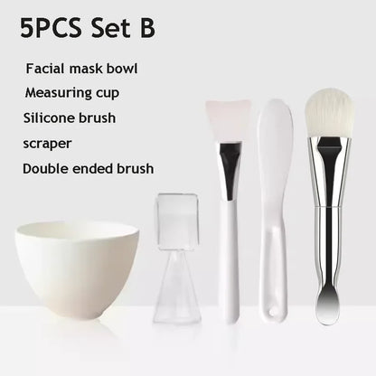 Facial Brush & Mask Bowl Spoon Set – DIY Beauty Tools for Skincare, Makeup & Facial Care