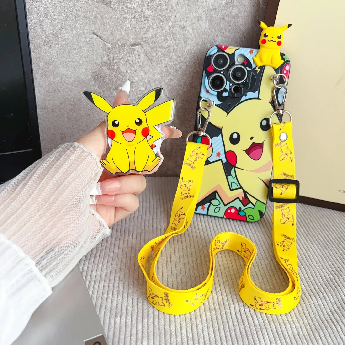 iPhone Pika Case with Holder Rope – Compatible with iPhone 6 to 17, Mini, Plus & Pro Max