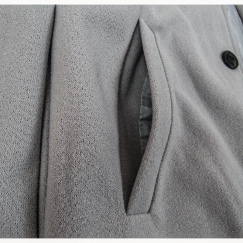 Men's Streetwear Jackets - Solid Color Casual Wool Coat, Single Breasted Lapel Outerwear for Spring and Winter