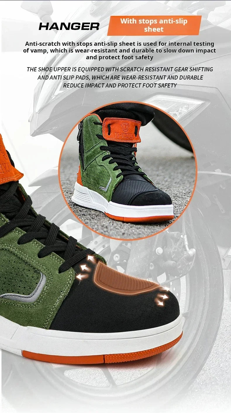2024 Motorcycle Boots for Men & Women - Breathable Motorbike Riding Shoes, Biker Boots, Motorboats Motorcycle Shoes Bota