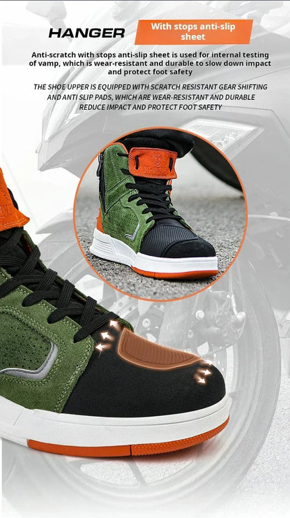 2024 Motorcycle Boots for Men & Women - Breathable Motorbike Riding Shoes, Biker Boots, Motorboats Motorcycle Shoes Bota