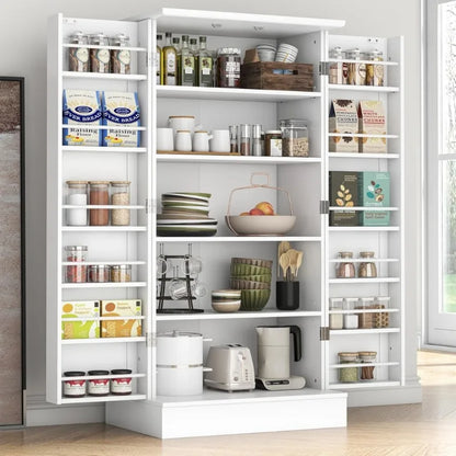 Freestanding Pantry Cabinet - Adjustable Shelf Storage Cupboard for Kitchen & Dining Room