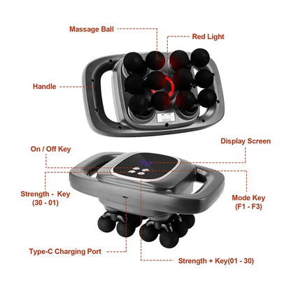 16-Head Fascia Massage Gun – High-Frequency Vibration Body Massager for Back, Waist, Neck, and Shoulders, Muscle Relief
