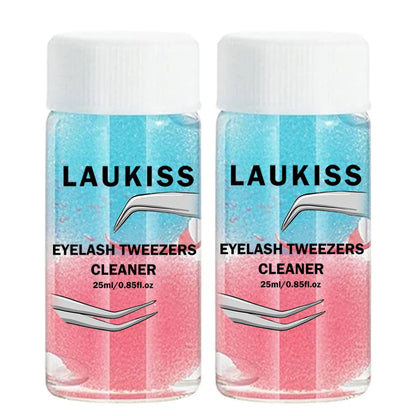25ml Eyelash Tweezers Cleaner – Extension Tool with Glue Remover Liquid and Sponge Ball for Precise Cleaning