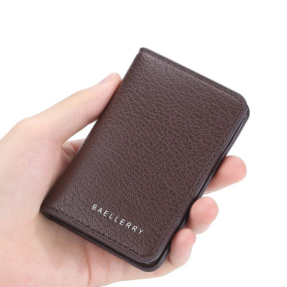 Slim Folding Wallet - Soft Leather Mini Card Holder for Men & Women