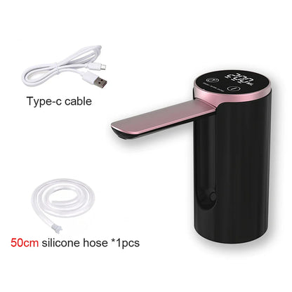 Electric Foldable Water Pump — Automatic Rechargeable Dispenser for 19L Gallon Bottles, Desktop Drinking Water Pump