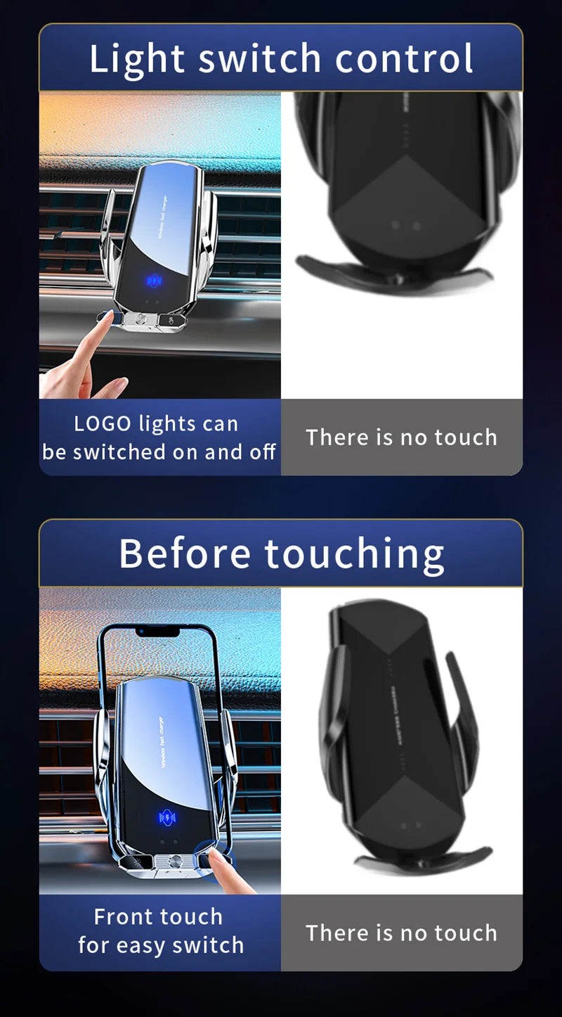 Car Magnetic Cell Phone Holder & Wireless Charger - 360° Rotatable Mount for iPhone 14, Xiaomi, GPS Support