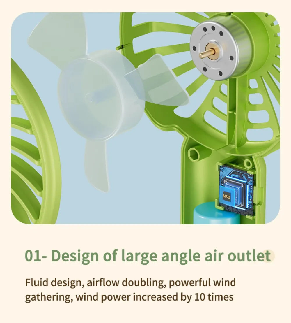 Portable Mini USB Fan – Handheld & Desktop Fan with Phone Holder, 3-Speed Adjustable Wind, Long Battery Life, Multi-Function Cooling Fan