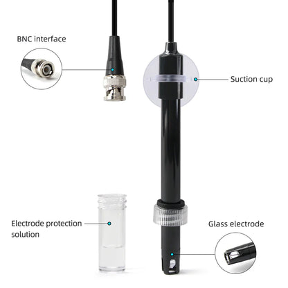 Yieryi PH Replacement Probe for Aquarium, Hydroponics & Lab Testing - BNC Q9 Connector, 1.2/3M Wire