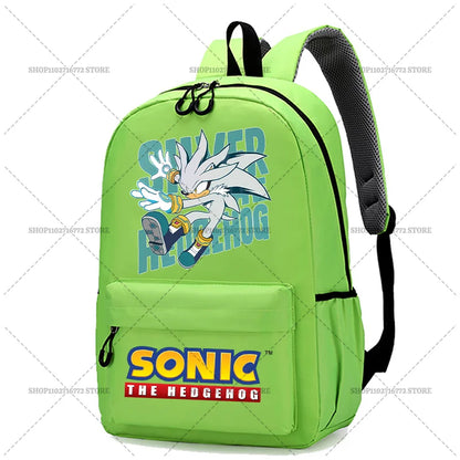 Cartoon Sonic Backpack — School Bag for Kids & Teens Featuring Amy, Rose & Shadow Characters, Perfect Gift for Boys