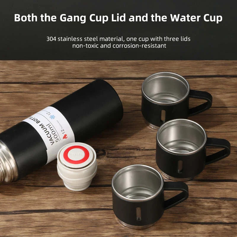 500ML 304 Stainless Steel Vacuum Insulated Bottle Gift Set - Office Business Style Coffee Mug - Portable Flask Carafe Thermos