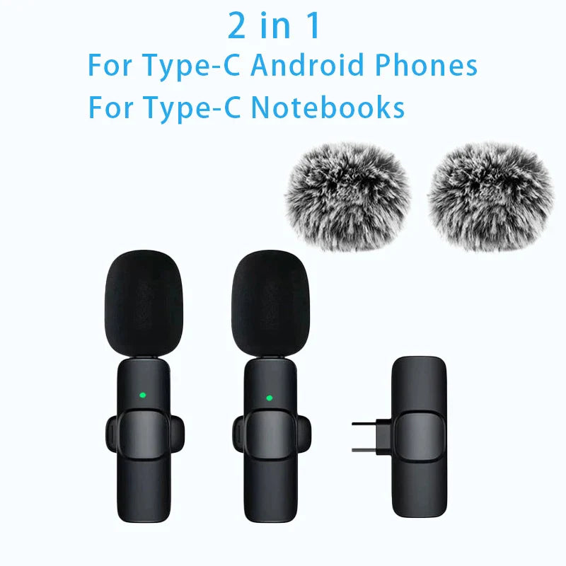 Wireless Lavalier Microphone – Portable Mini Audio & Video Recording Mic for iPhone, Android, PC & Cameras