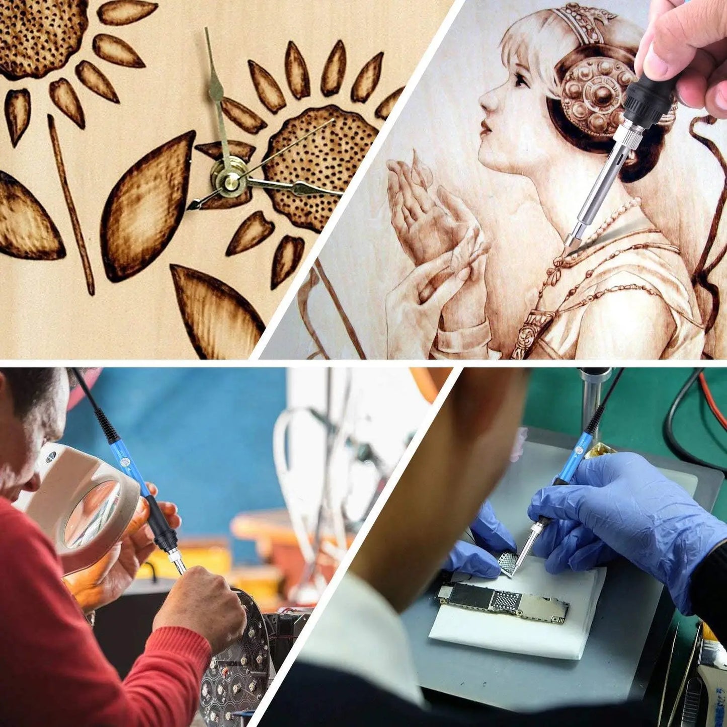 71PCS Wood Burning Tool Kit — Professional Pyrography Pen & Soldering Iron Set, Adjustable 200-450℃ for Wood Carving