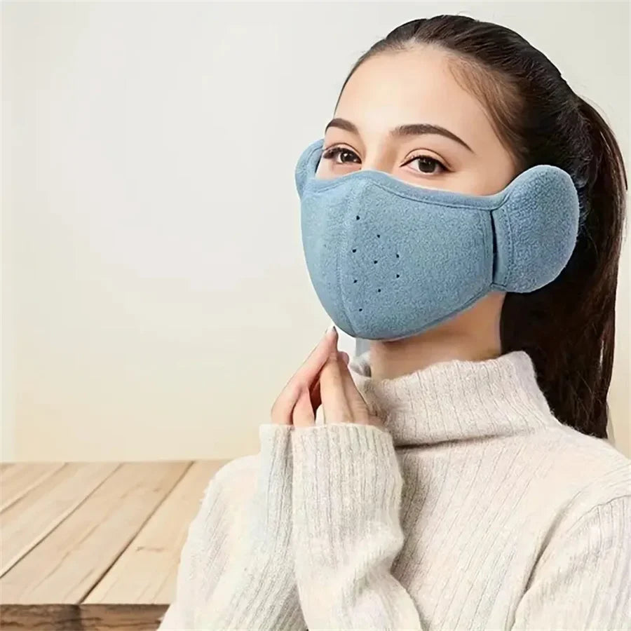 Winter Fleece Mask Earmuffs - Unisex Cold-Proof Ear Warmer for Outdoor Cycling, Hiking, Skiing